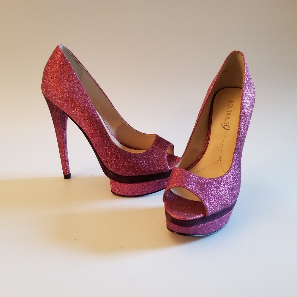 Apt 9 Fuchsia Glitter Stiletto Pumps